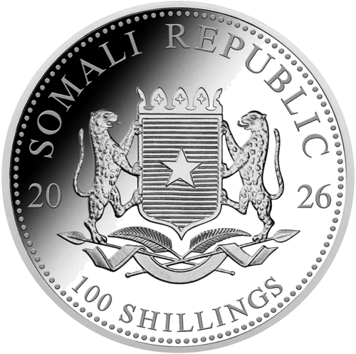 1 oz Слоны 2026 Сомали 100 шиллингов серебряная монета (2)