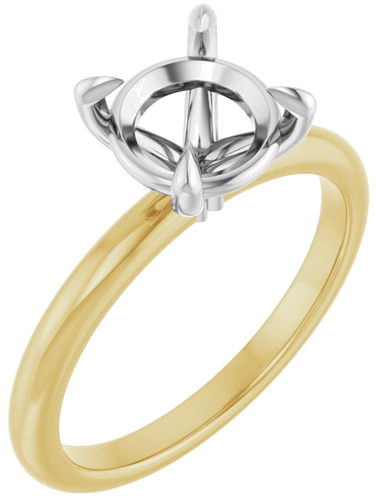 Sužadėtuvių Žiedas 585 Baltojo Ir Geltonojo Aukso Round 8mm (1)