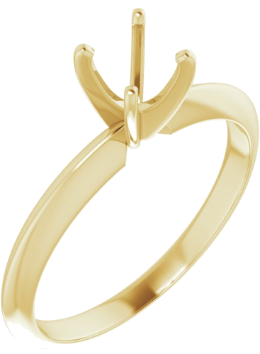 14K Yellow 5-5.3 mm Round 4-Prong Light Solitaire Ring Mounting (1)