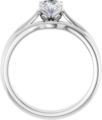 Sužadėtuvių Žiedas „Solitaire“ 585 Baltojo Aukso Oval 7mm x 5mm (7)