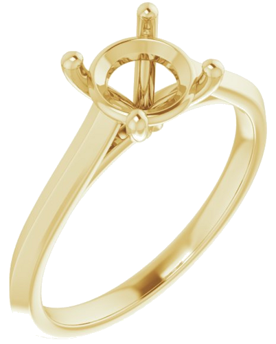 14K Yellow 7 mm Round Solitaire Engagement Ring Mounting (1)