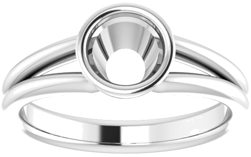 Sužadėtuvių Žiedas „Bezel-Set Solitaire“ 585 Baltojo Aukso Round 6mm (3)