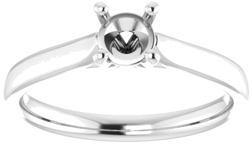 14K White 4.8 mm Round Engagement Ring Mounting (3)