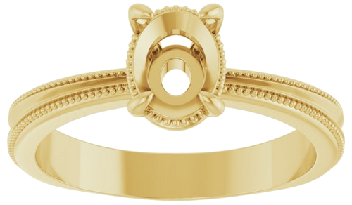 Sužadėtuvių Žiedas „Solitaire“ 585 Geltonojo Aukso Oval 8mm x 6mm (3)