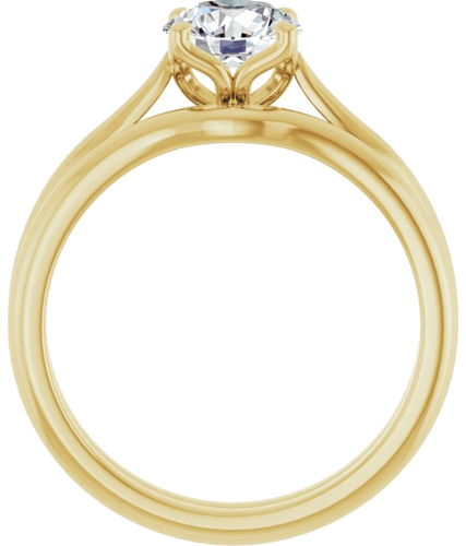 14K Yellow  6.5 mm Round Solitaire Engagement Ring Mounting (7)