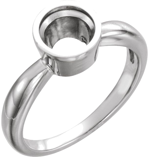 Sužadėtuvių Žiedas „Bezel-Set Solitaire“ 585 Baltojo Aukso Round 5.2mm (1)