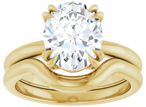 Sužadėtuvių Žiedas „Solitaire“ 585 Geltonojo Aukso Oval 10mm x 8mm (8)