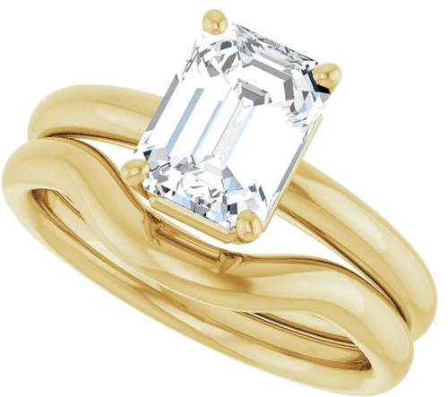 14K Yellow 8x6 mm Emerald Engagement Ring Mounting (10)