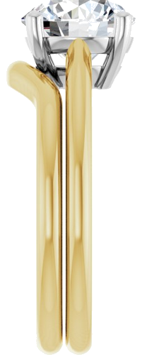 Sužadėtuvių Žiedas „Solitaire“ 585 Baltojo Ir Geltonojo Aukso Round 8.2mm (9)