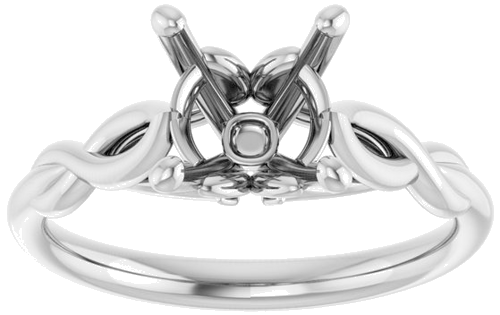 14K White  8 mm Round Solitaire Engagement Ring Mounting (3)