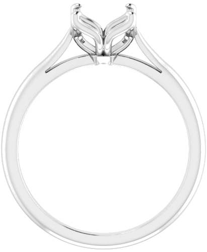 14K White  7.4 mm Round Solitaire Engagement Ring Mounting (2)