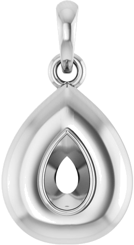 Pakabukas „Solitaire Puffed“ 925 Sidabro Pear Shape 5mm x 3mm (1)