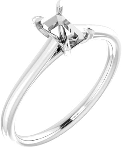 Sužadėtuvių Žiedas „Solitaire“ 585 Baltojo Aukso Emerald 6mm x 4mm (1)