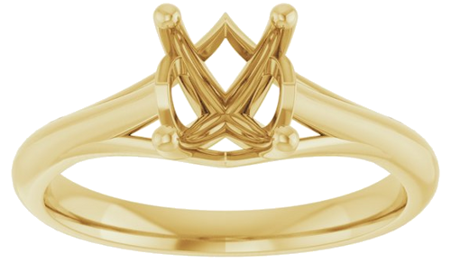 14K Yellow 8x6 mm Oval Solitaire Engagement Ring Mounting (3)