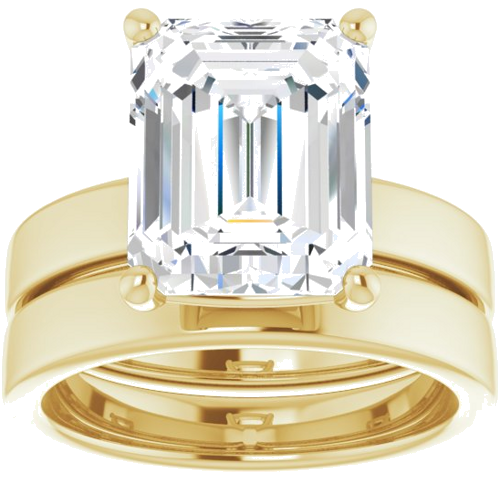 14K Yellow 11x9 mm Emerald Solitaire Engagement Ring Mounting (8)