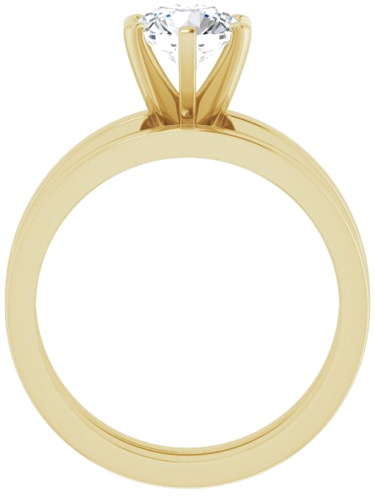 18K Yellow 6.5 mm Round Solitaire Engagement Ring Mounting (7)