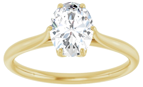 Sužadėtuvių Žiedas „Solitaire“ 585 Geltonojo Aukso Oval 8mm x 6mm (8)