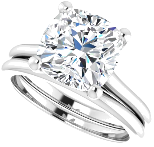 Sužadėtuvių Žiedas „Solitaire“ 585 Baltojo Aukso Cushion 9mm (10)