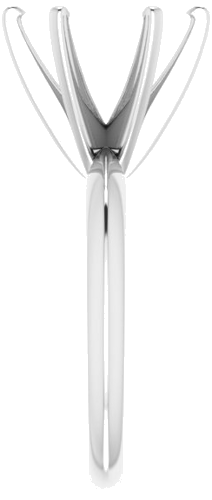 14K White 10.2-10.6 mm Round 6-Prong Solitaire Ring Mounting (4)