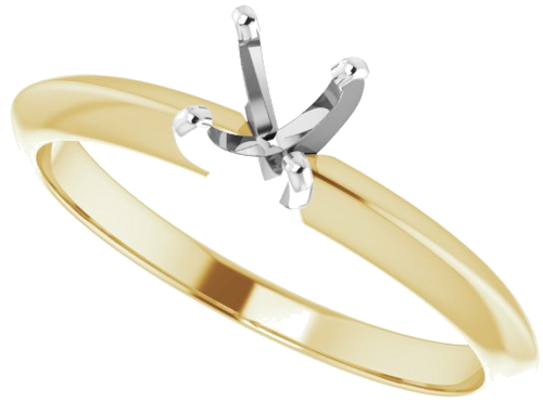 Sužadėtuvių Žiedas „Light Solitaire“ 585 Baltojo Ir Geltonojo Aukso Round 4.2mm x 4.9mm (5)