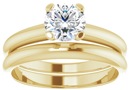 14K Yellow 6 mm Round Solitaire Engagement Ring Mounting (8)