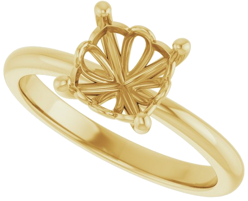 Sužadėtuvių Žiedas 14k yellow gold Cushion 7mm (5)