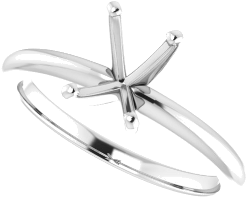 14K White  7x5 mm Emerald Solitaire Engagement Ring Mounting (5)