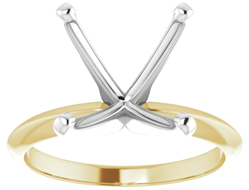 14K Yellow White 11-11.4 mm Round 4-Prong Light Solitaire Ring Mounting (3)