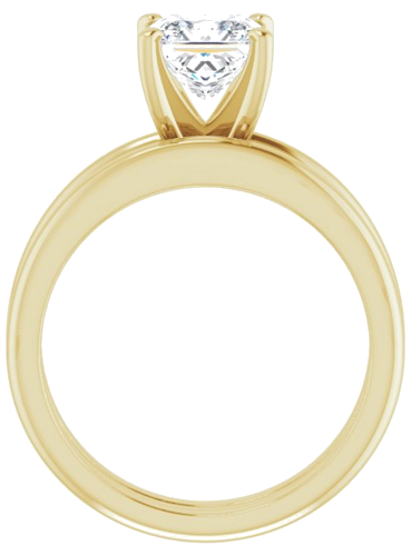 14K Yellow  6 mm Square Solitaire Engagement Ring Mounting (7)