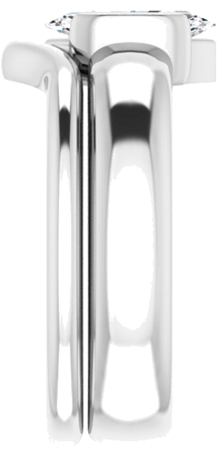Sužadėtuvių Žiedas „Half Bezel Solitaire“ 585 Baltojo Aukso Marquise 9mm x 4.5mm (9)