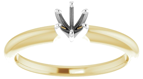 Sužadėtuvių Žiedas „Solitaire“ 585 Baltojo Ir Geltonojo Aukso Round 4.2mm x 4.9mm (3)