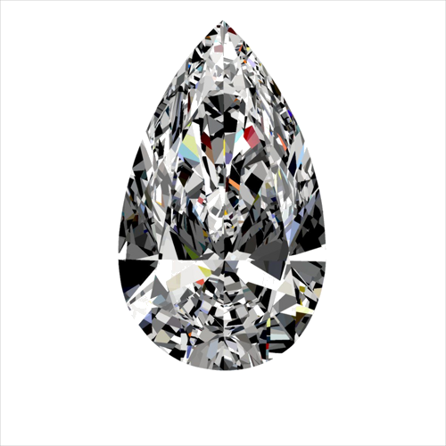 0.3 carat D-VS2 Natūralus Pear Deimantas (1)