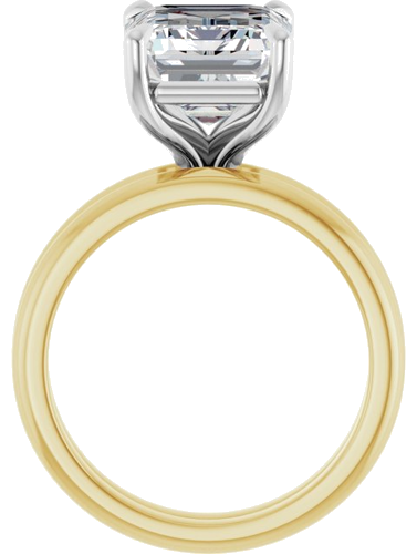 Sužadėtuvių Žiedas 585 Baltojo Ir Geltonojo Aukso Emerald 11mm x 9mm (7)