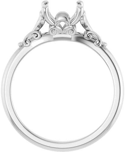 14K White 5.5 mm Square Solitaire Engagement Ring Mounting (2)