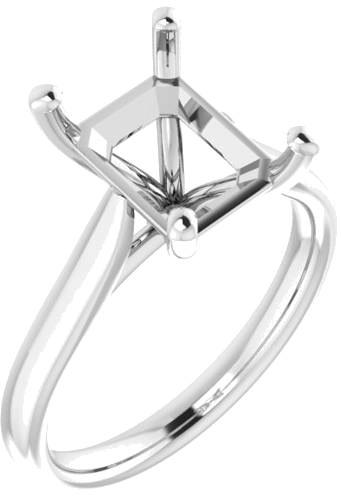 Sužadėtuvių Žiedas „Solitaire“ 585 Baltojo Aukso Emerald 10mm x 8mm (1)