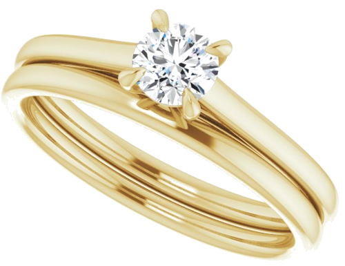 Sužadėtuvių Žiedas „Claw-Prong Solitaire“ 14k yellow gold Round 4.4mm (10)
