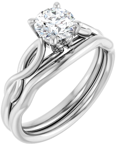 14K White  5.8 mm Round Solitaire Engagement Ring Mounting (6)