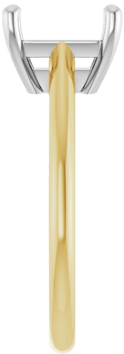 14K Yellow White 10x8 mm Emerald Solitaire Engagement Ring Mounting (4)