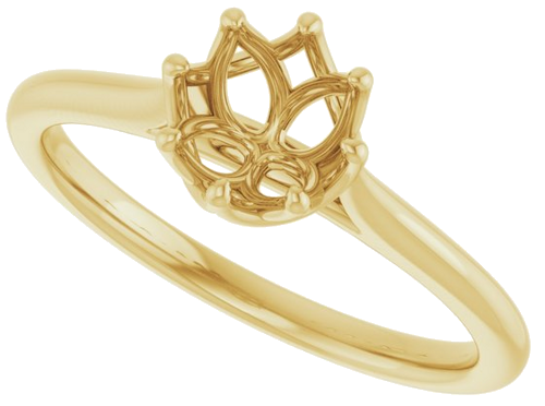 14K Yellow 5.8 mm Round Solitaire Engagement Ring Mounting (5)