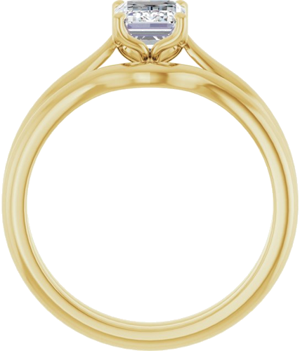 Sužadėtuvių Žiedas „Solitaire“ 585 Geltonojo Aukso Emerald 7mm x 5mm (7)