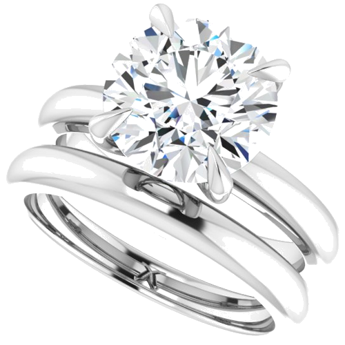 14K White 9.4 mm Round Solitaire Engagement Ring Mounting (10)