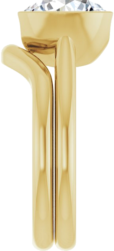 Sužadėtuvių Žiedas „Half Bezel Solitaire“ 585 Geltonojo Aukso Round 9.4mm (9)