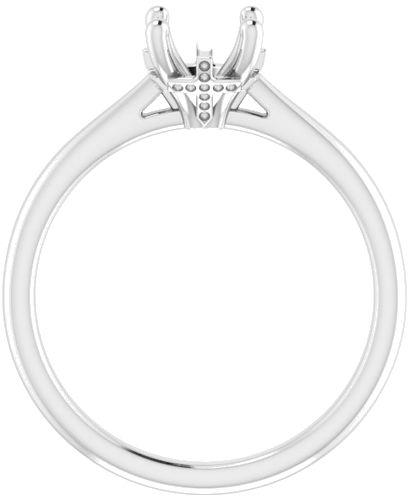 Sužadėtuvių Žiedas „Hidden Cross Solitaire“ 585 Baltojo Aukso Round 6.5mm (2)