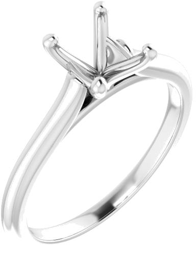 Sužadėtuvių Žiedas „Solitaire“ 585 Baltojo Aukso Oval 8mm x 6mm (1)