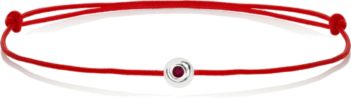 Red thread bracelet with a gold bead and diamond (1)