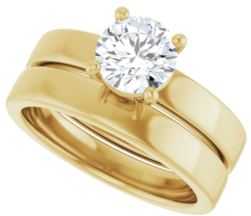 14K Yellow 6.5 mm Round Solitaire Engagement Ring Mounting (10)