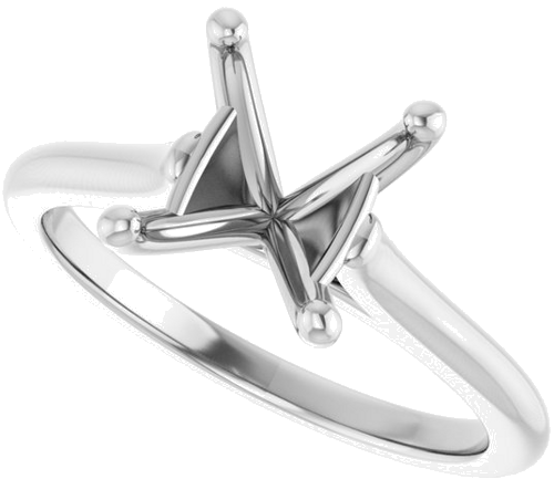 14K White 10x8 mm Oval Solitaire Engagement Ring Mounting (5)