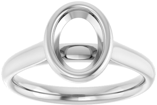 Sužadėtuvių Žiedas „Bezel-Set Solitaire“ 950 Platinos Oval 8mm x 6mm (3)