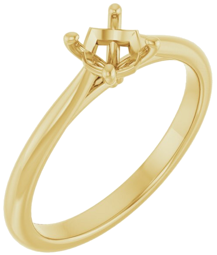 Sužadėtuvių Žiedas „Solitaire“ 585 Geltonojo Aukso Round 5.2mm (1)