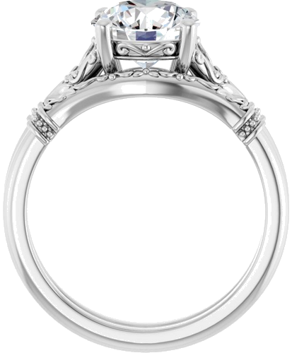 Sterling Silver 8 mm Round Solitaire Engagement Ring Mounting (7)